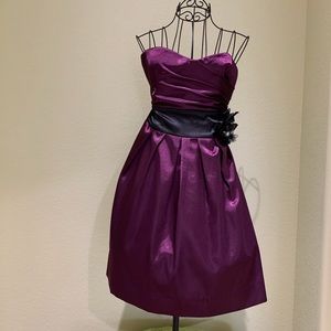 Speechless Strapless Eggplant & Black Dress